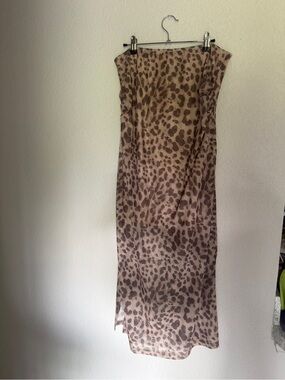 Leopard Print Midi Skirt in Taupe and Brown